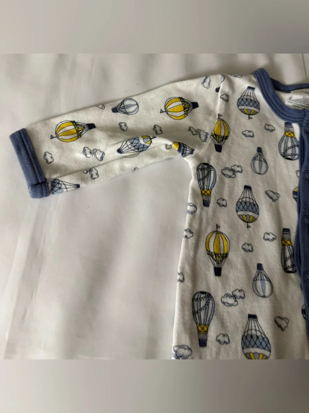 Laura Ashley Baby - Blue, Yellow & White Footed Onesie